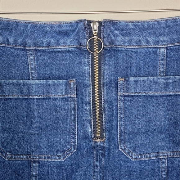 Madewell | Denim Front Pocket Ring Zipper Mini Skirt Size 6/28 - Picture 3 of 6